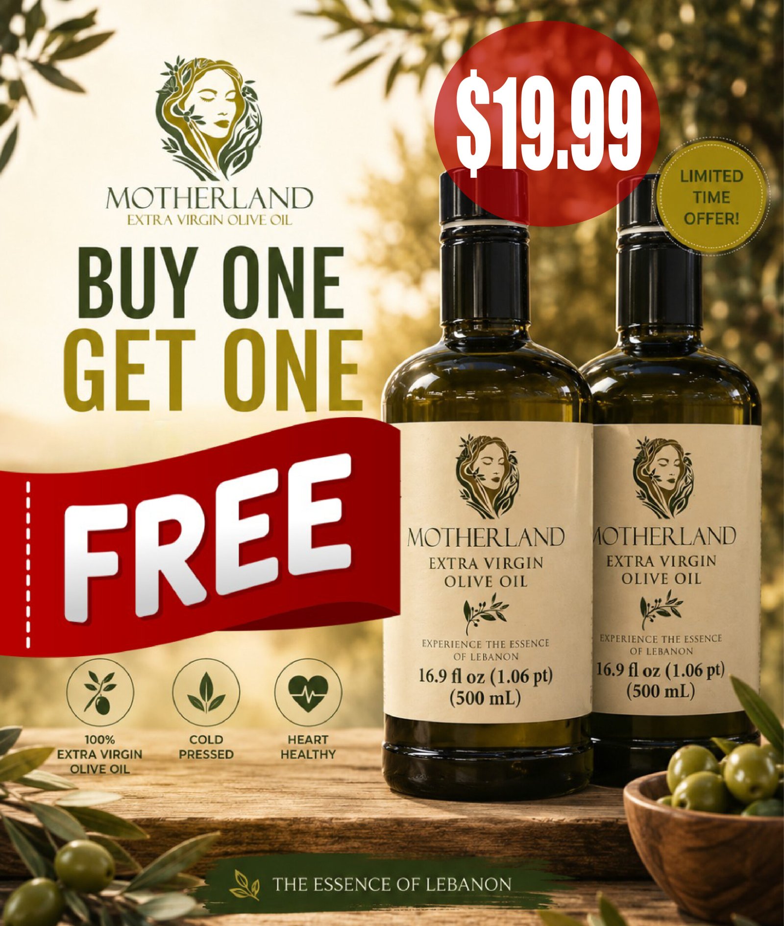 Motherland Olive Oil: Buy1 Get1 Free